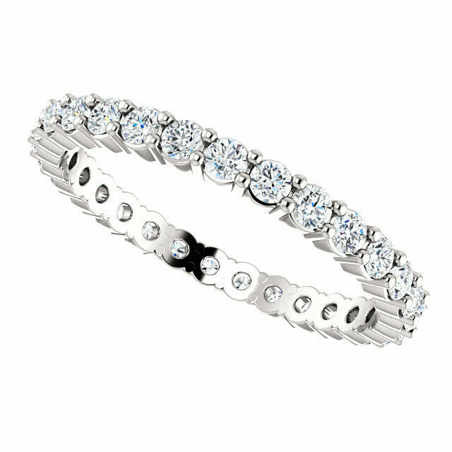 True 14K White 5/8 CTW Diamond Eternity Band Size 6.5