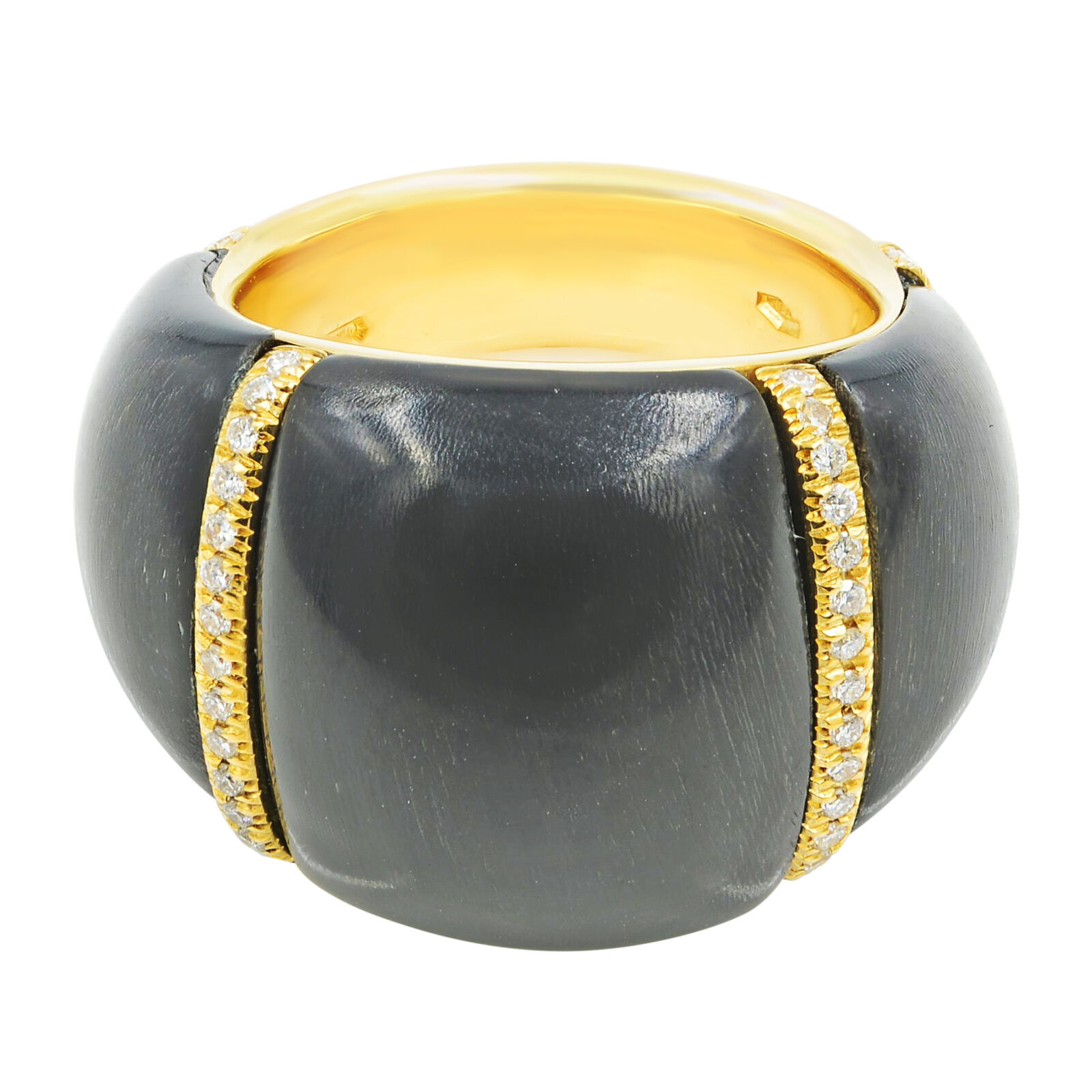 True Black 18k Yellow Gold Diamond 6.5 Ring