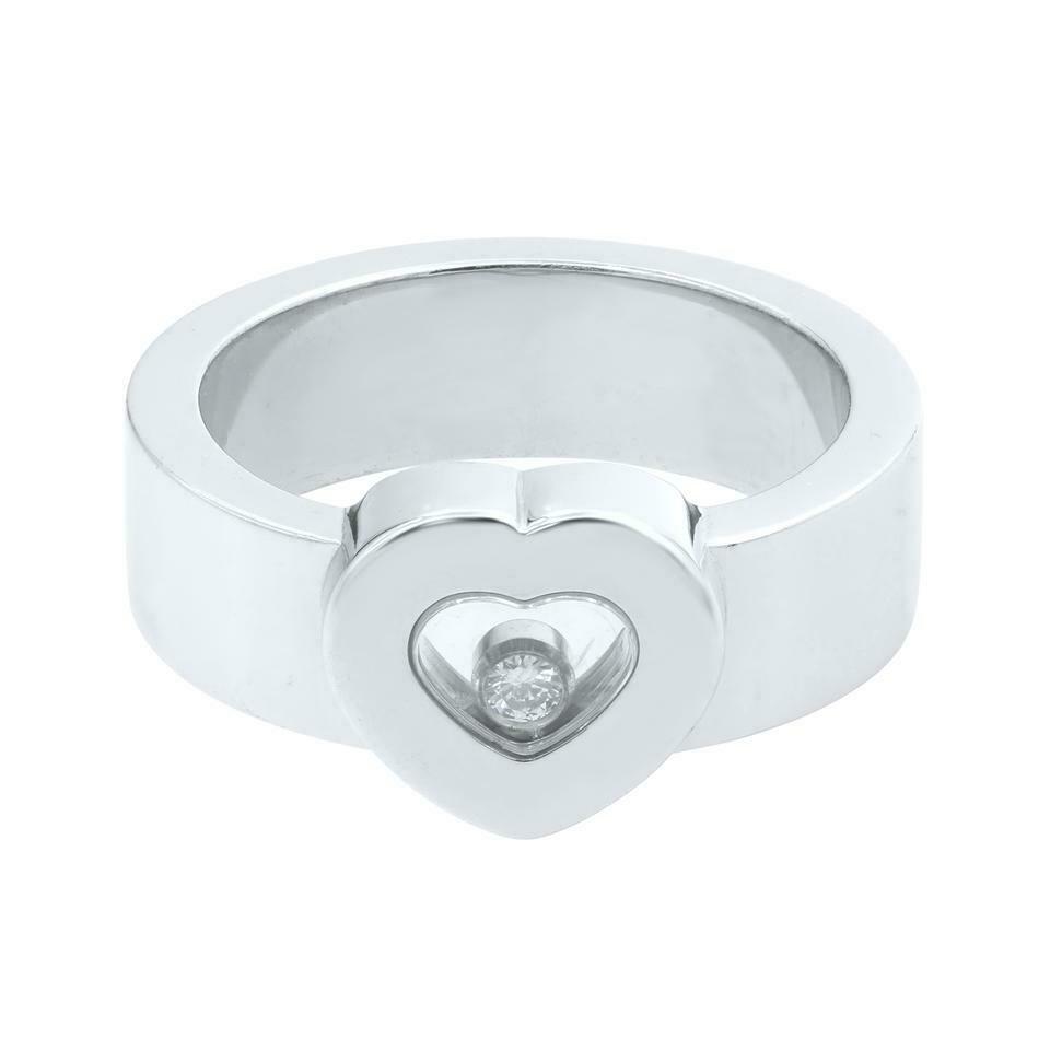 Chopard 18K White Gold Happy Diamond Ring 0.05Cttw 