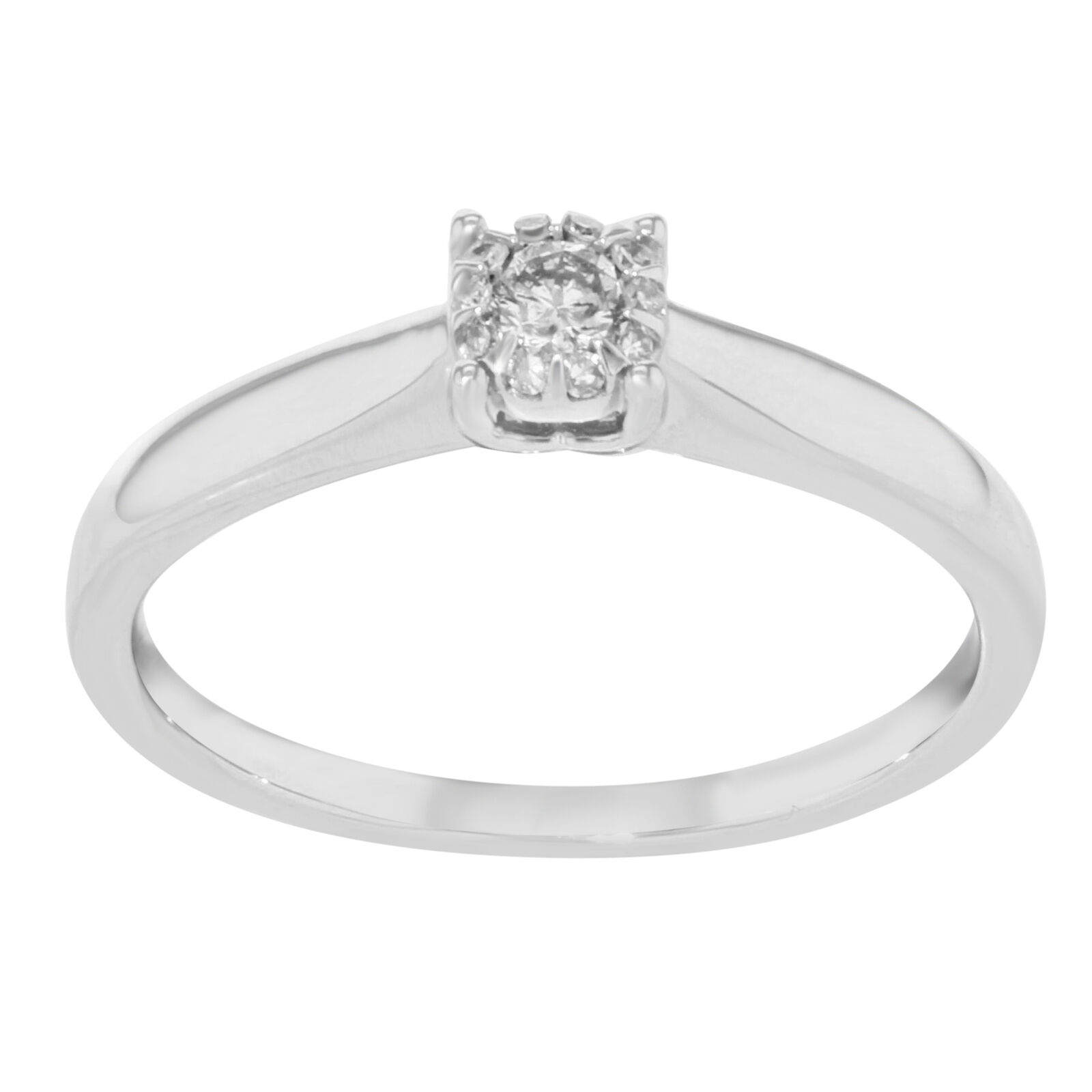 True 18k White Gold Diamonds 0.12 Cttw Engagement Ladies Ring Bliss 