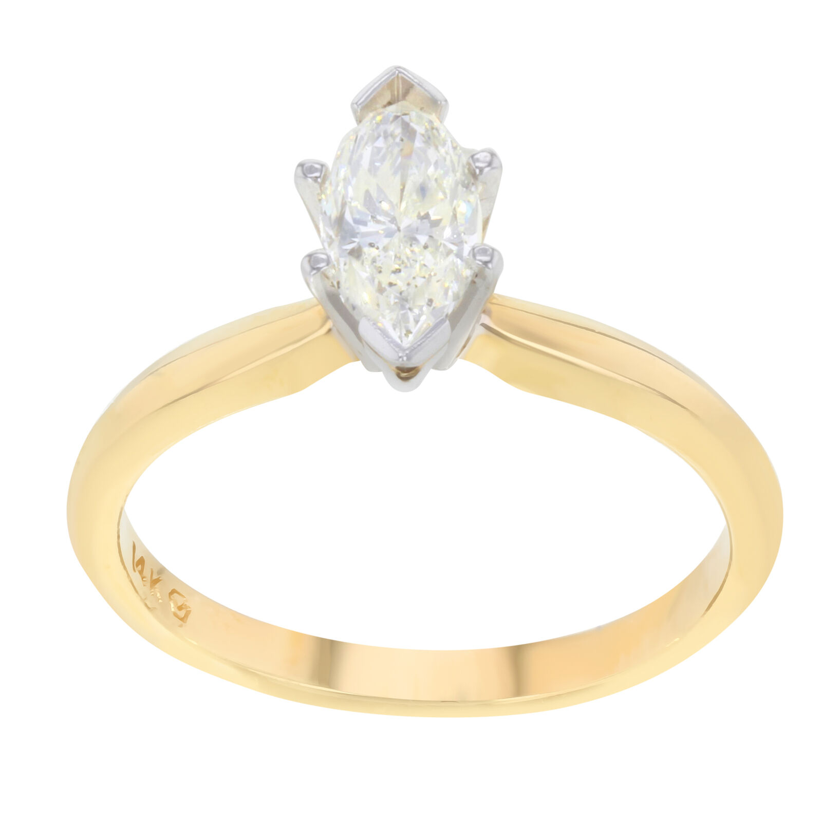 True 14K White Gold  0.68 Cttw Diamonds Womens Engagement Ring