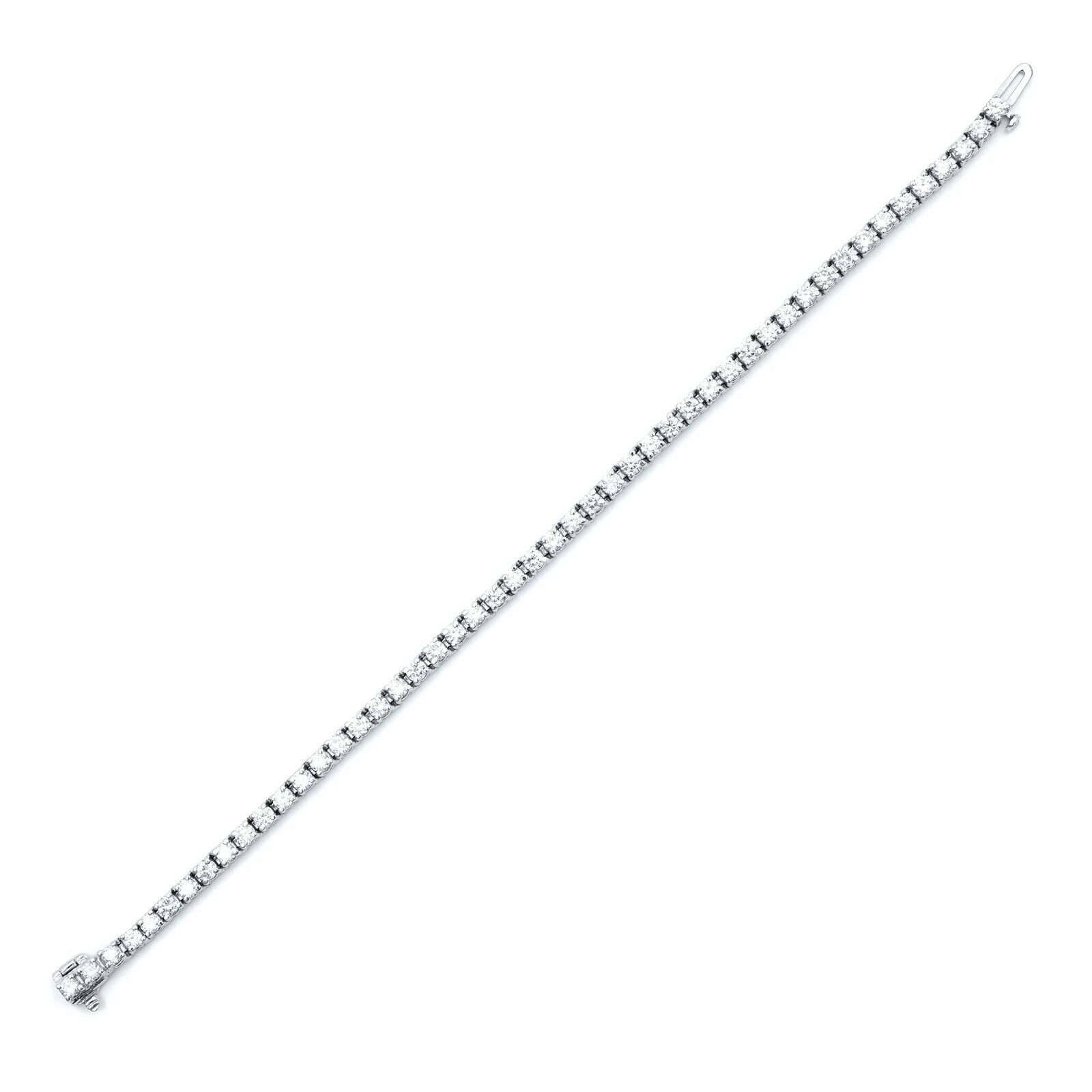 True 14K White Gold Round Cut Diamond Tennis Bracelet 4.50cts