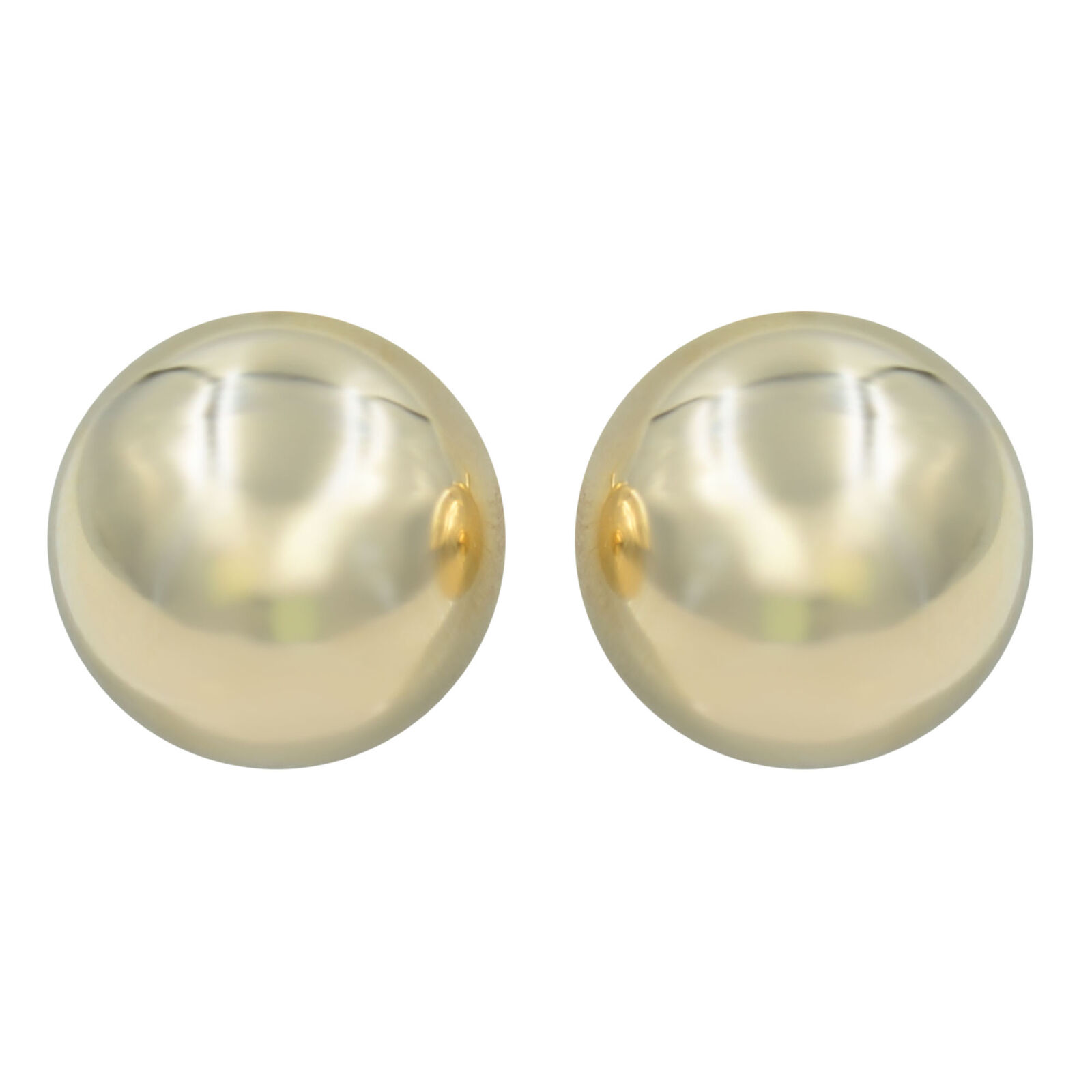 True 14K Yellow Gold Round Ball Bead Shape Stud Earrings