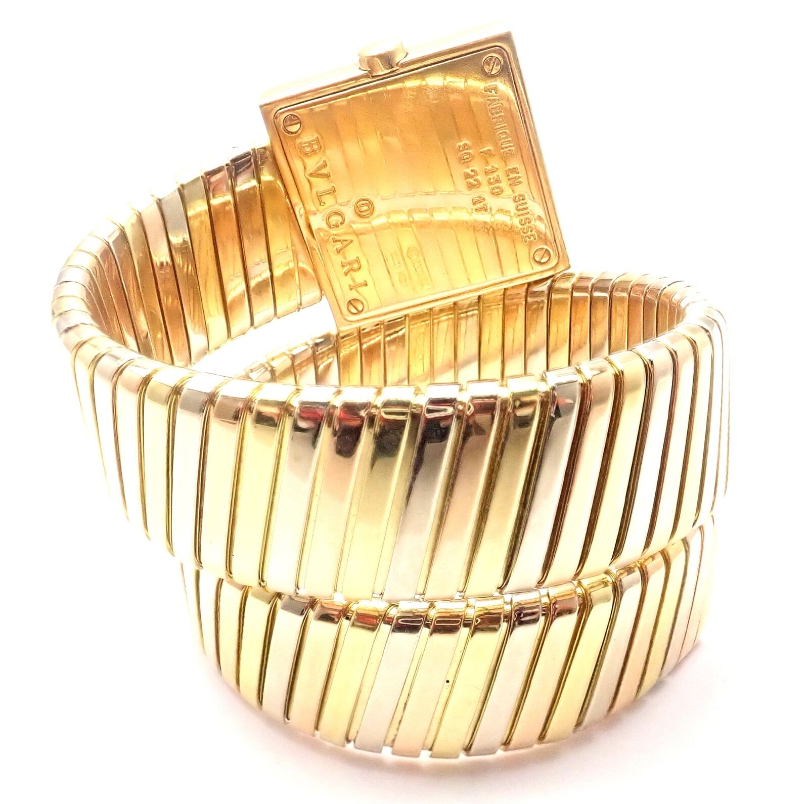 Bulgari Bvlgari 18k Tri-Color Gold Tubogas Serpent Snake Bracelet