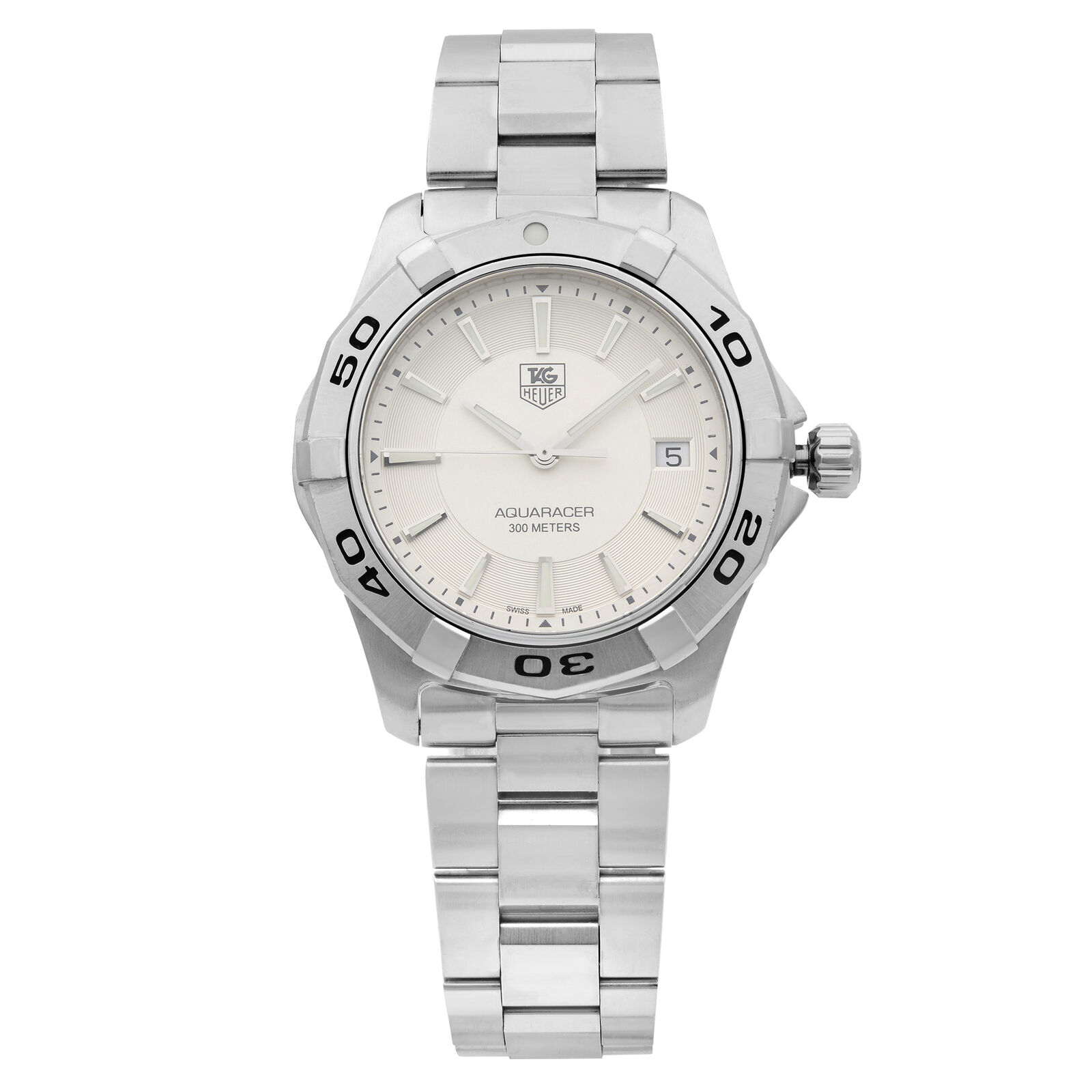 TAG Heuer Aquaracer Stainless Steel Silver Dial Quartz Mens Watch WAP1111.BA0831
