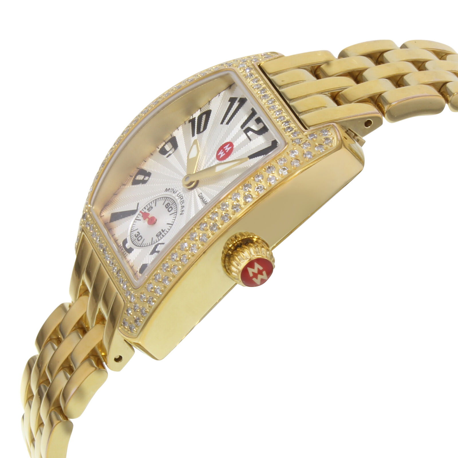 Michele Urban Mini Gold Tone Steel Diamonds Quartz Ladies  display picture 2