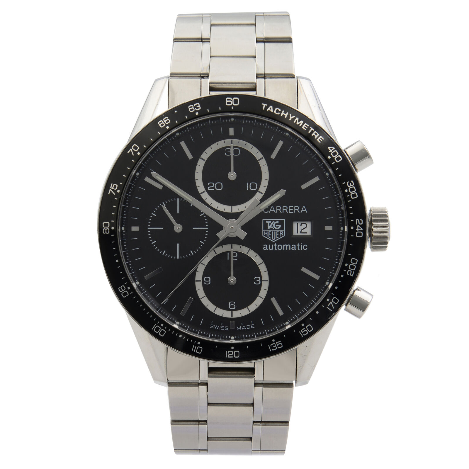 TAG Heuer Carrera Juan Manuel Fangio Steel Black Dial Mens Watch CV2010.BA0794
