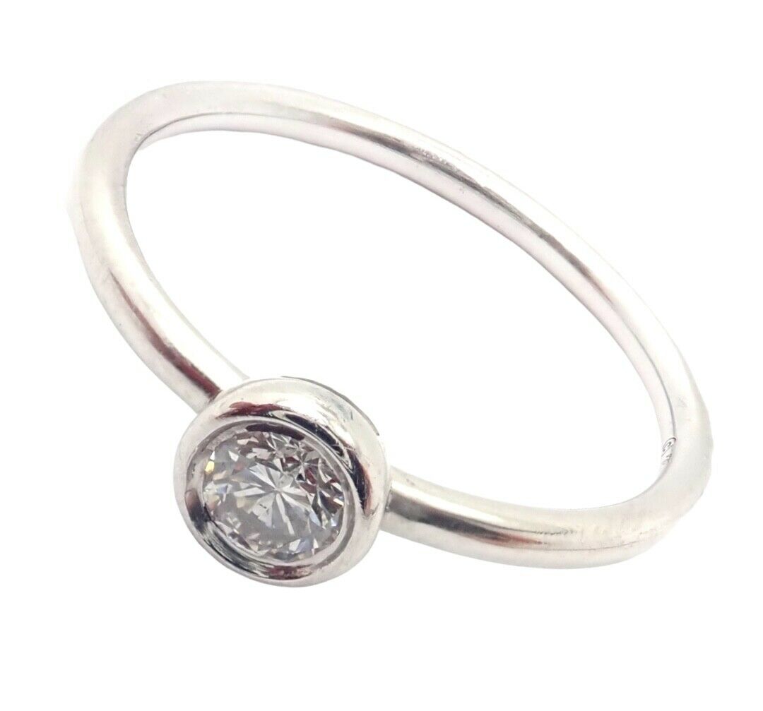 Authentic Tiffany  Co Platinum 0.16ct Diamond Engagement Ring sz 6