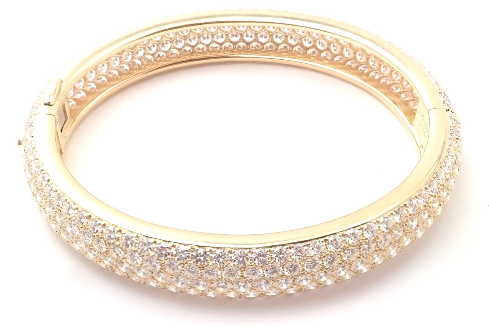 Authentic! Cartier Etincelle 18k Yellow Gold 20ct Diamond Pave Bangle Bracelet