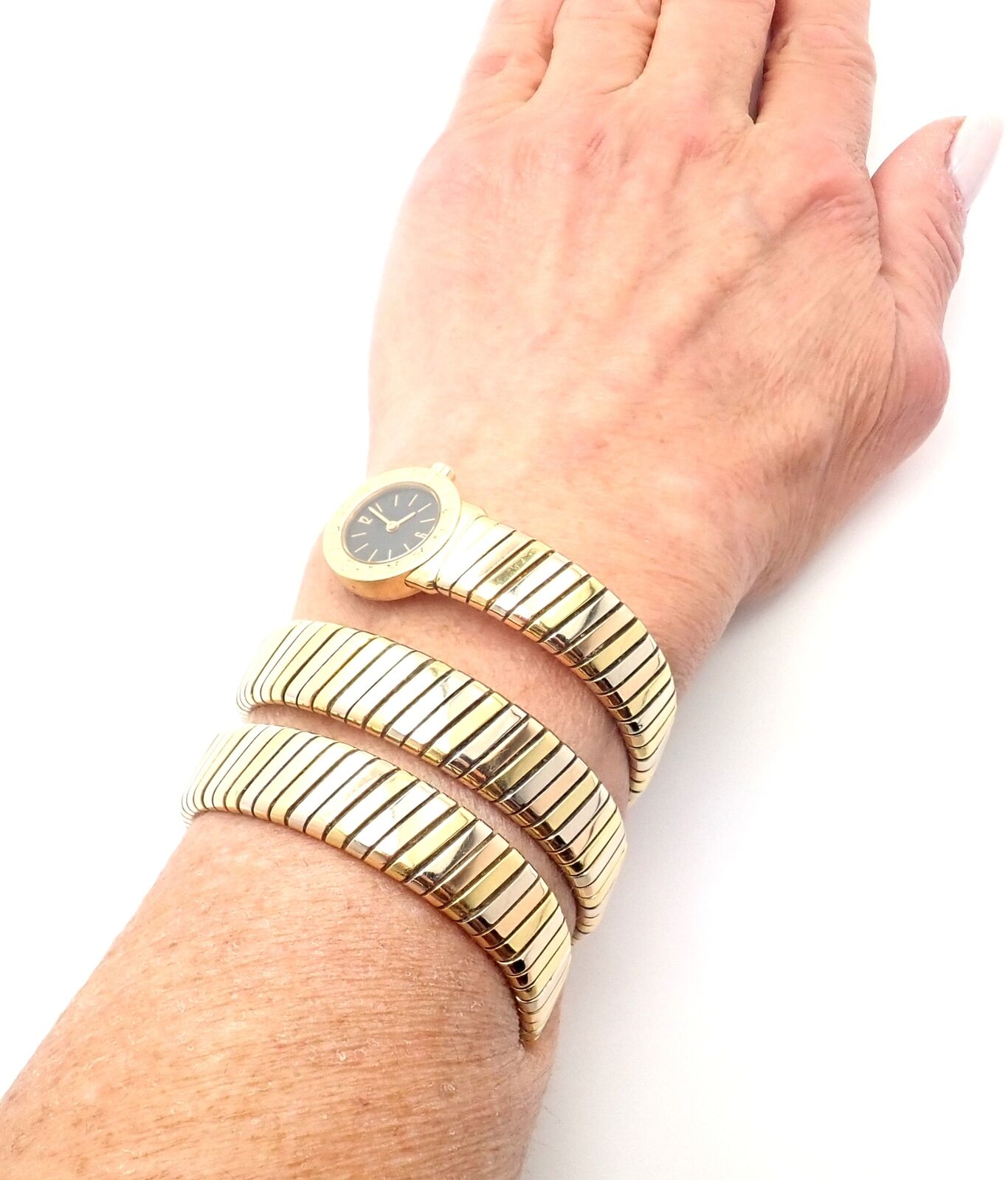 Authentic! Bulgari 18k Yellow Gold Tubogas Serpent Snake Bracelet Watch Authentic! Bulgari 18k Yellow Gold Tubogas Serpent Snake  main image 3