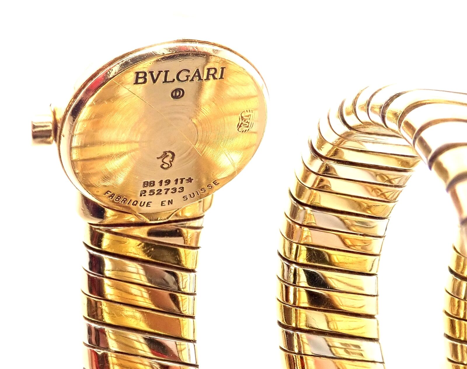 Authentic! Bulgari 18k Yellow Gold Tubogas Serpent Snake Bracelet Watch Authentic! Bulgari 18k Yellow Gold Tubogas Serpent Snake  main image 2