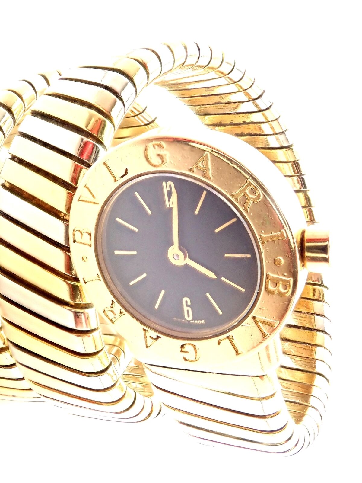 Authentic! Bulgari 18k Yellow Gold Tubogas Serpent Snake Bracelet Watch Watch & Act! main image 3