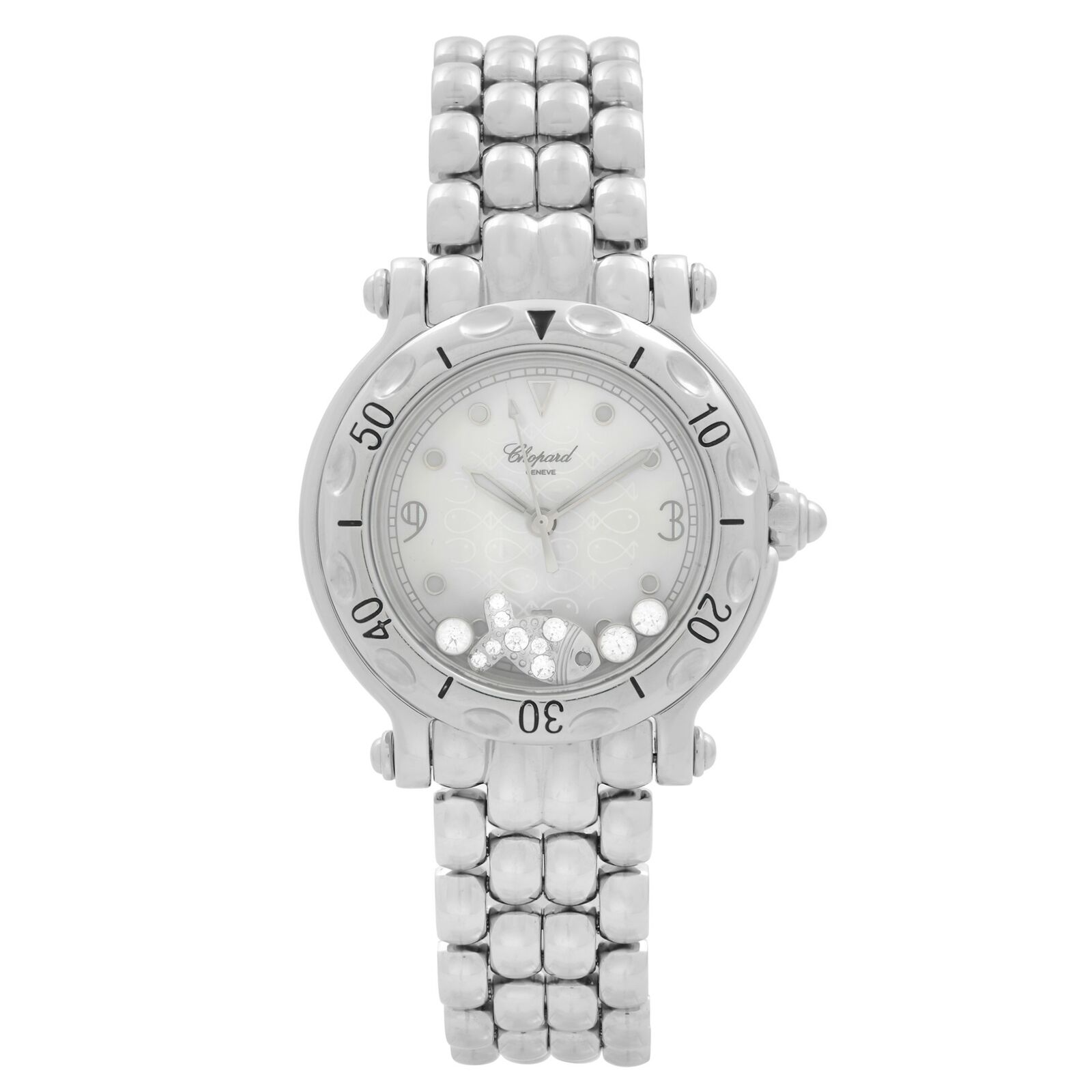 Chopard Happy Sport Steel Floating Fish Silver Dial Quartz Watch 27/8236-23