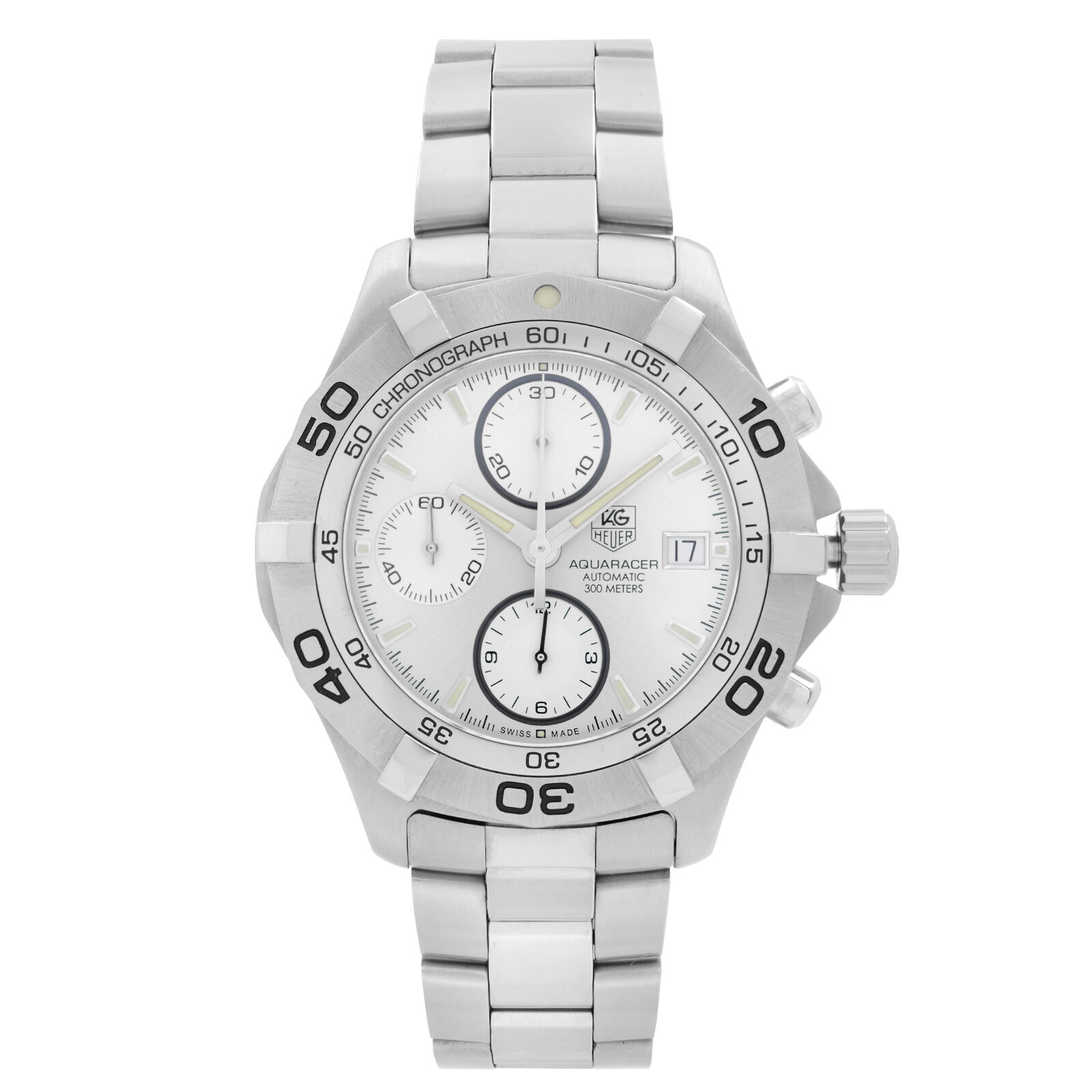 TAG Heuer 2000 Aquaracer Steel Silver Dial Automatic Mens Watch CAF2111.BA0809