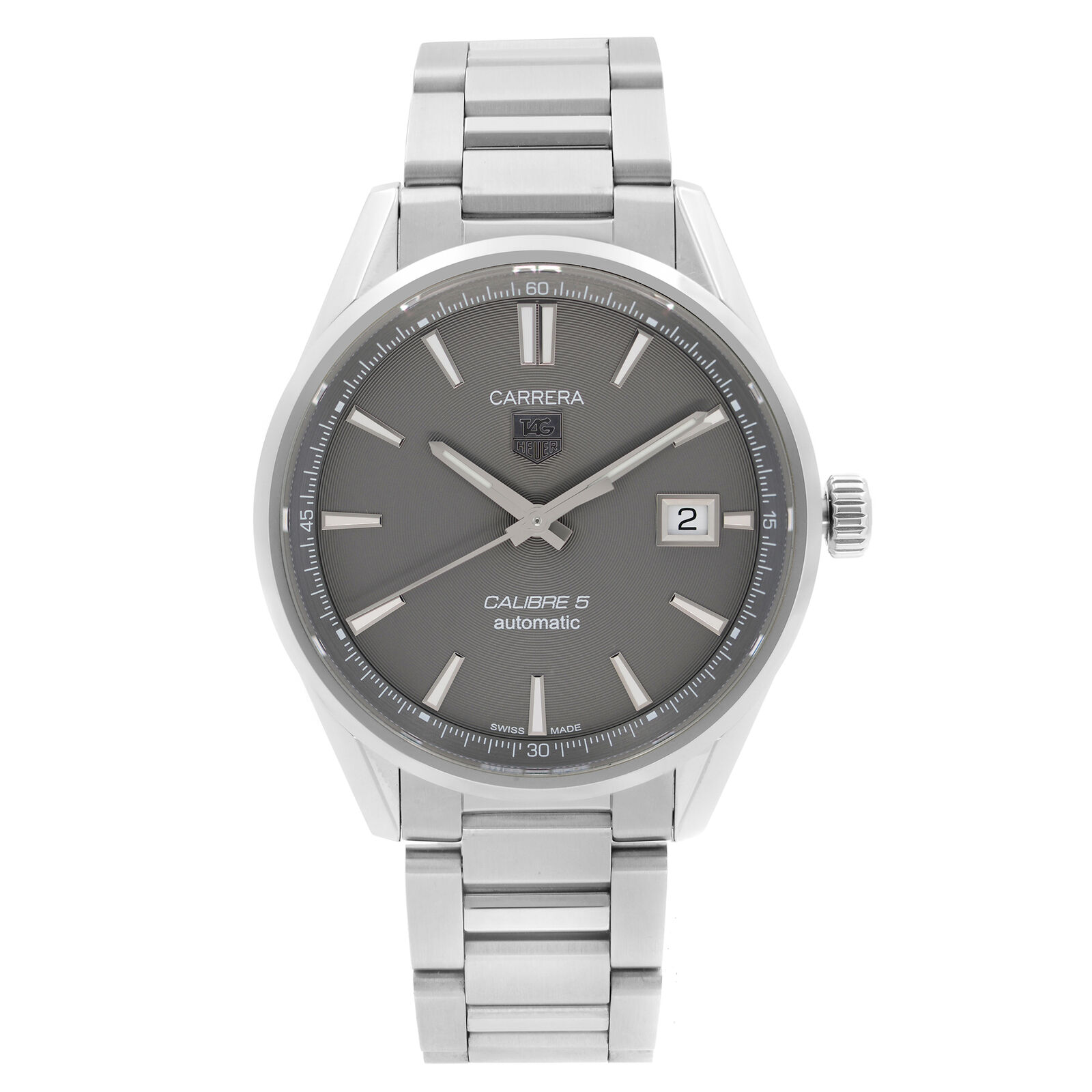 TAG Heuer Carrera Stainless Steel Grey Dial Automatic Mens Watch WAR211C