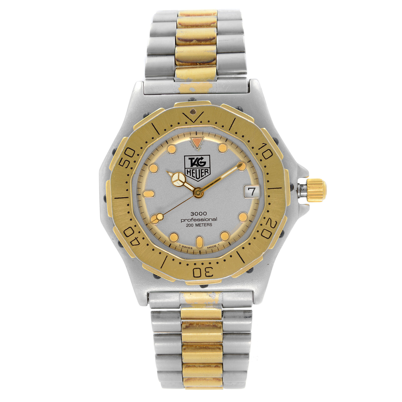 Tag Heuer Professional 3000 Steel Two-Tone Gray Dial Quartz Mens