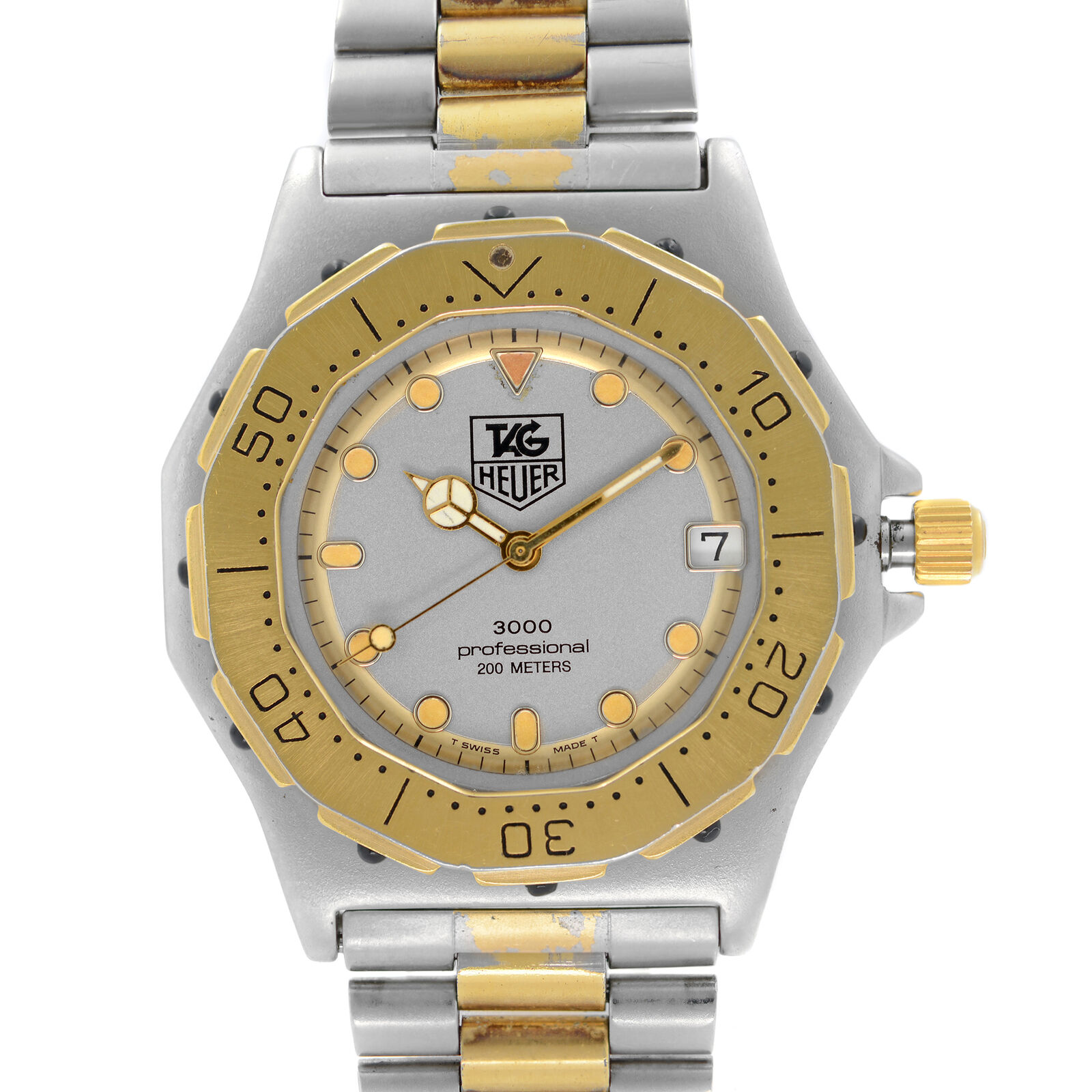 Tag Heuer Professional 3000 Steel Two-Tone Gray Dial Quartz Mens