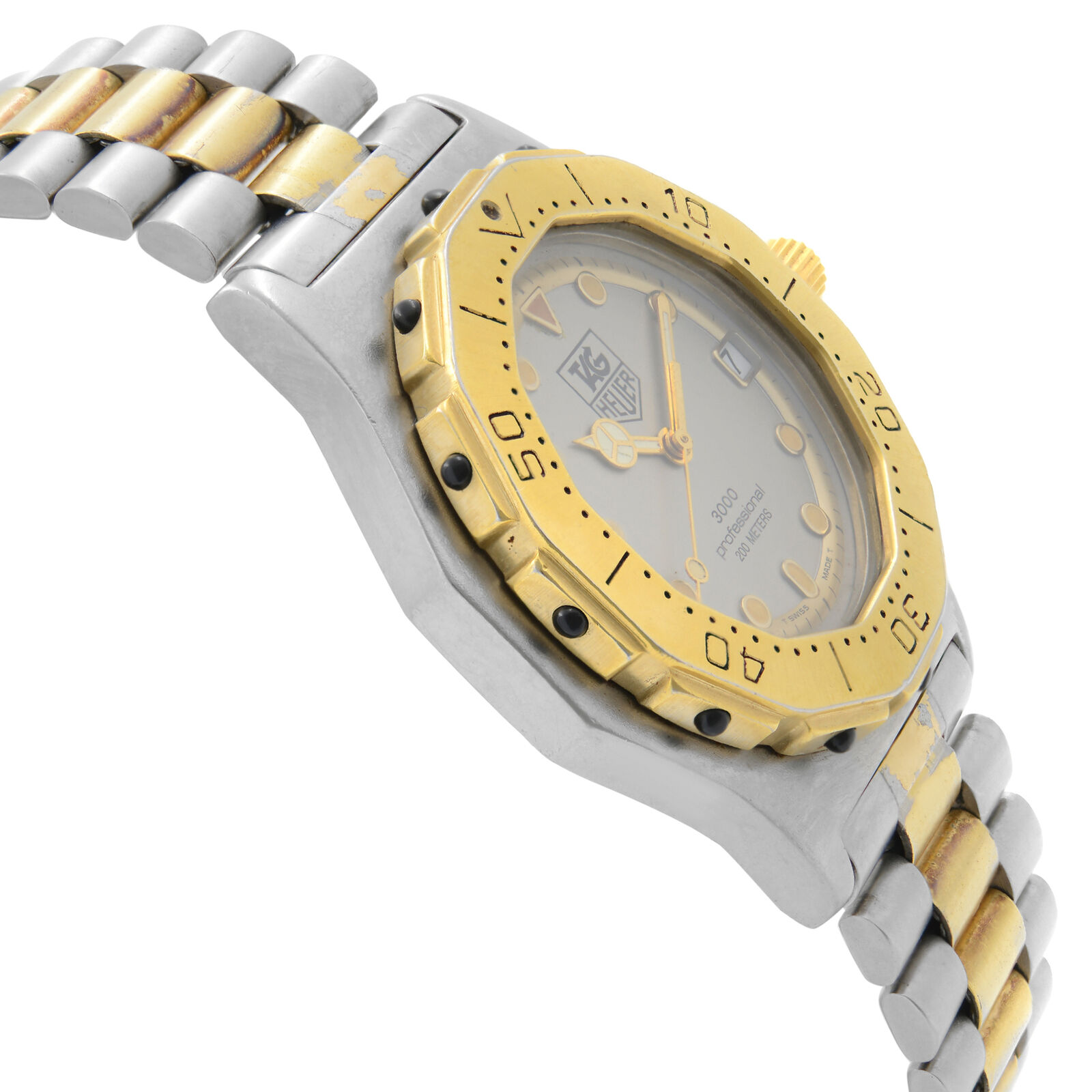 Tag Heuer Professional 3000 Steel Two-Tone Gray Dial Quartz Mens