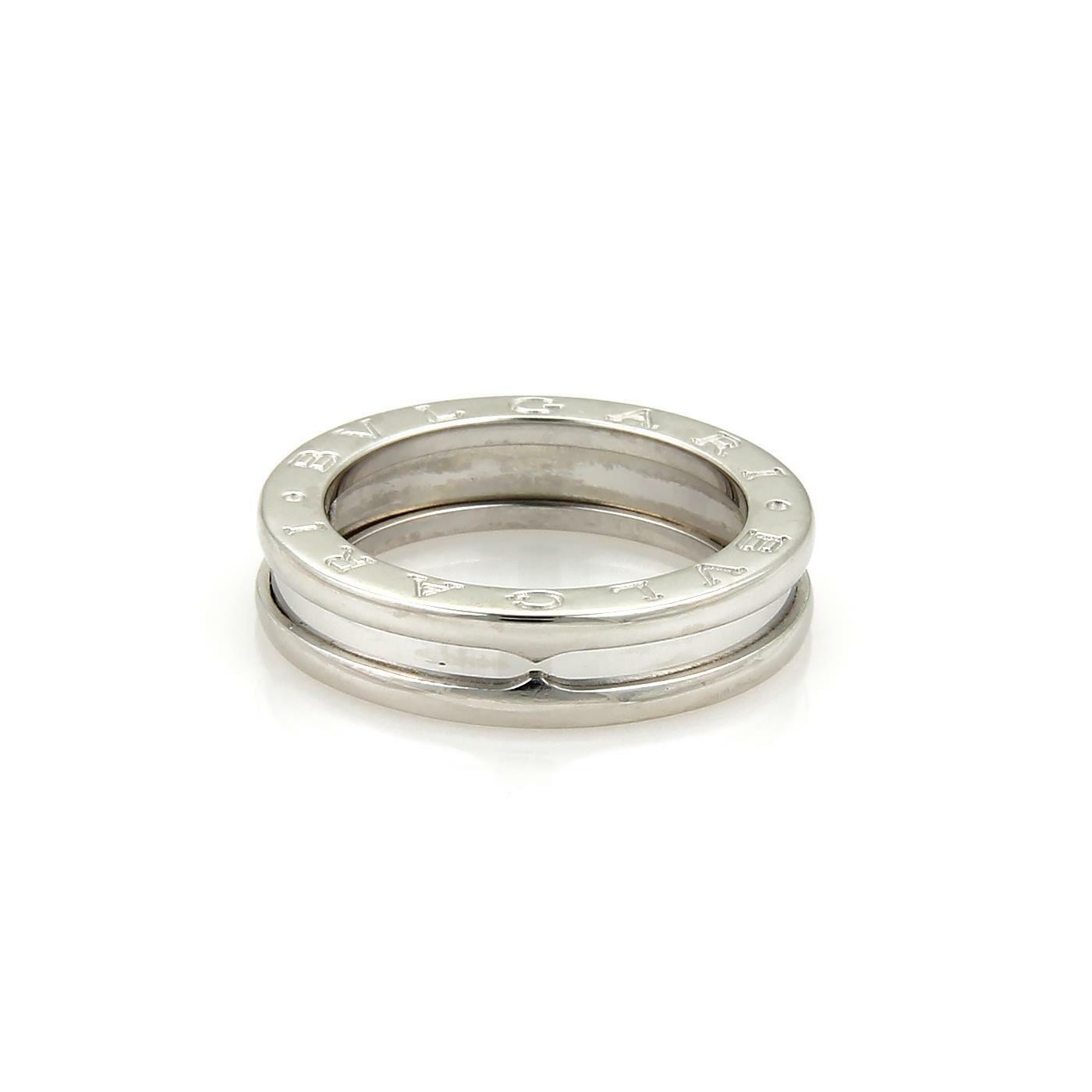 Bvlgari Bulgari B Zero-1 18k White Gold 5mm Single Band Ring Size EU 51 US 5.5