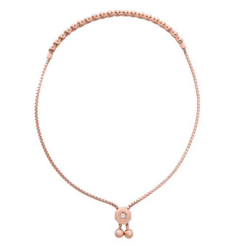 True Bezel Set Diamond Tennis Sliding Bracelet 14K Rose Gold 0.60cttw