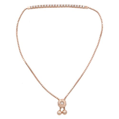True Prong Set Diamond Tennis Sliding Bracelet 14K Rose Gold 0.50cttw