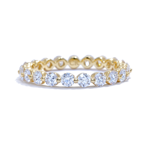 True Shared Single Prong Diamond Eternity Band 14K Yellow Gold 0.75cttw