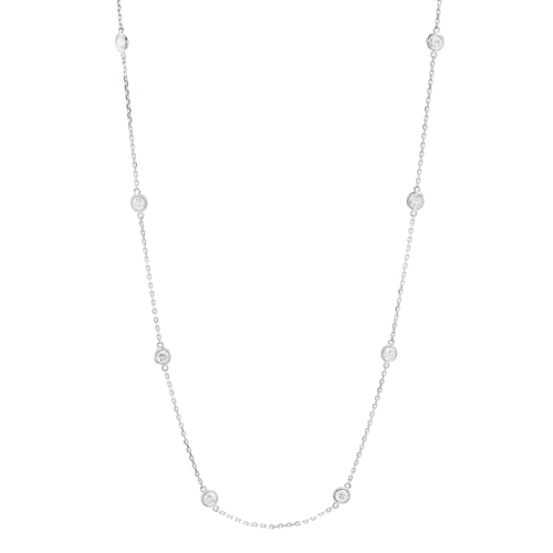 True Natural Diamond by the Yard Necklace 14K White Gold 1.49cttw