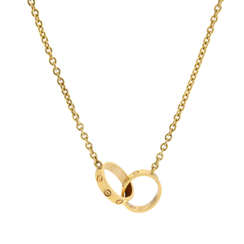 Cartier Love Interlocking Necklace 18K Yellow Gold