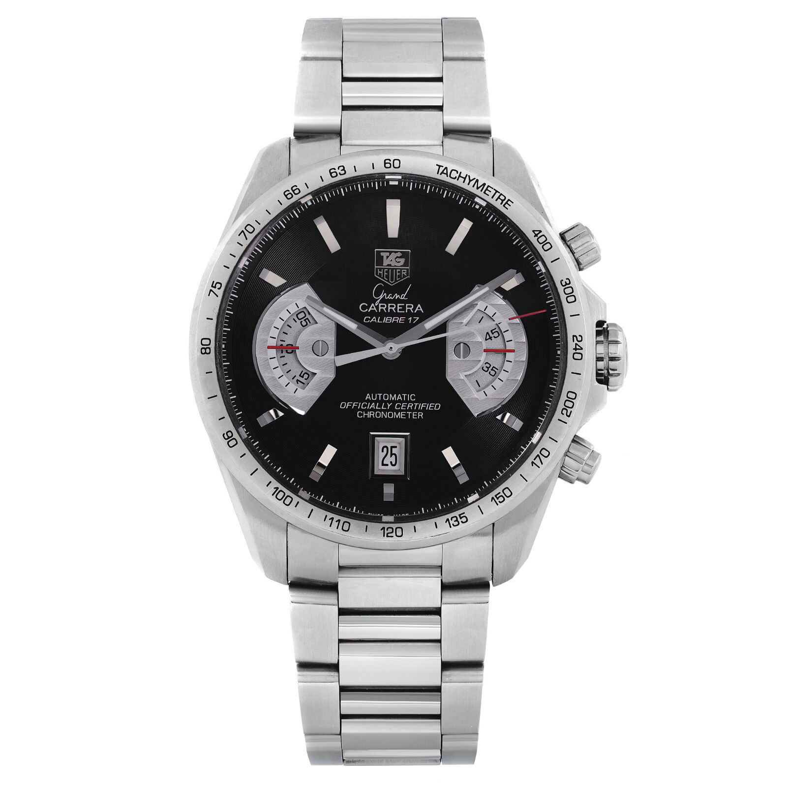 TAG Heuer Grand Carrera Steel Black Dial Automatic Mens Watch