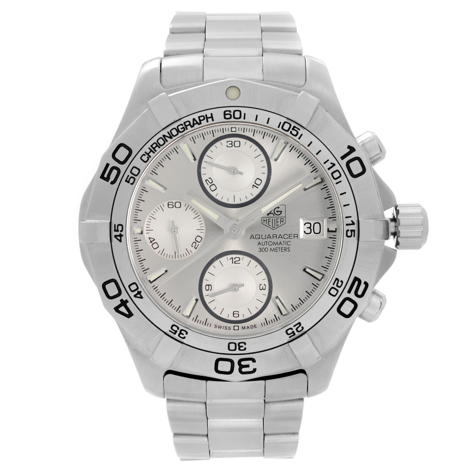 Tag Heuer Aquaracer 41mm Steel Silver Dial Mens Automatic Watch