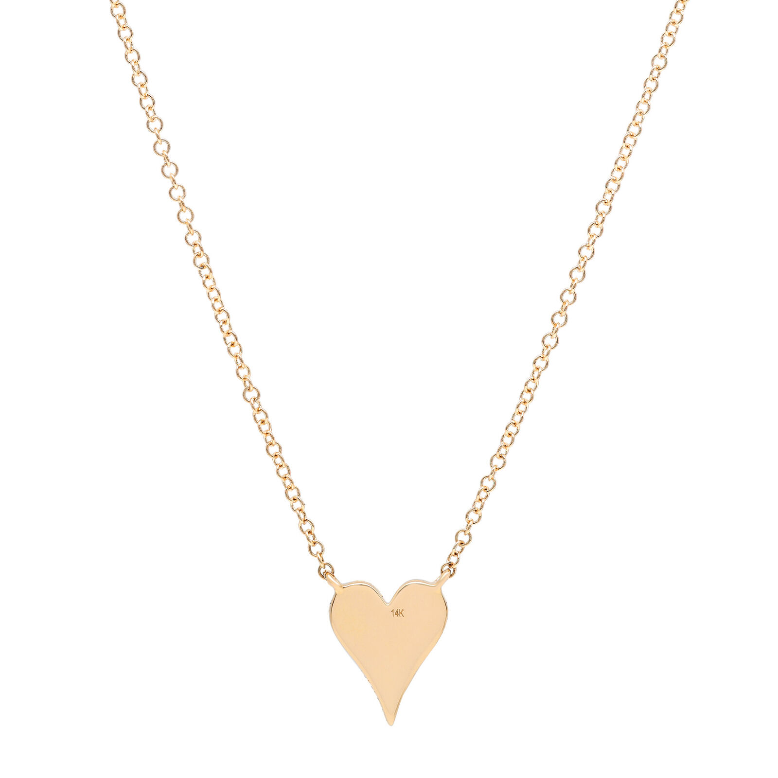 True 0.11Cttw Rachel Koen Pave Diamond Heart Pendant Necklace