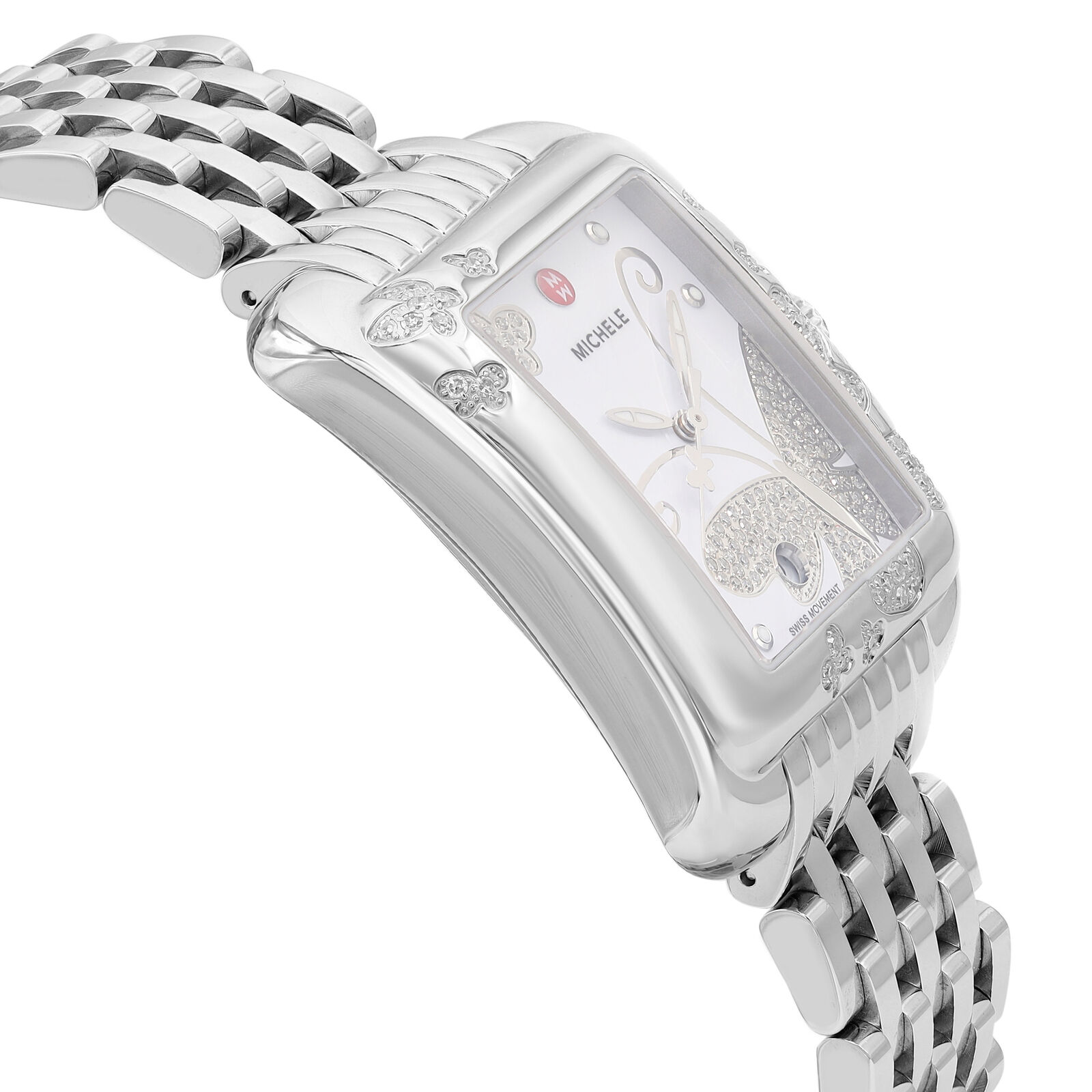 Michele Cloette Butterfly Limited Edition Diamond Watch Michele Extreme Butterfly Diamonds Steel White Dial Quartz  main image 2