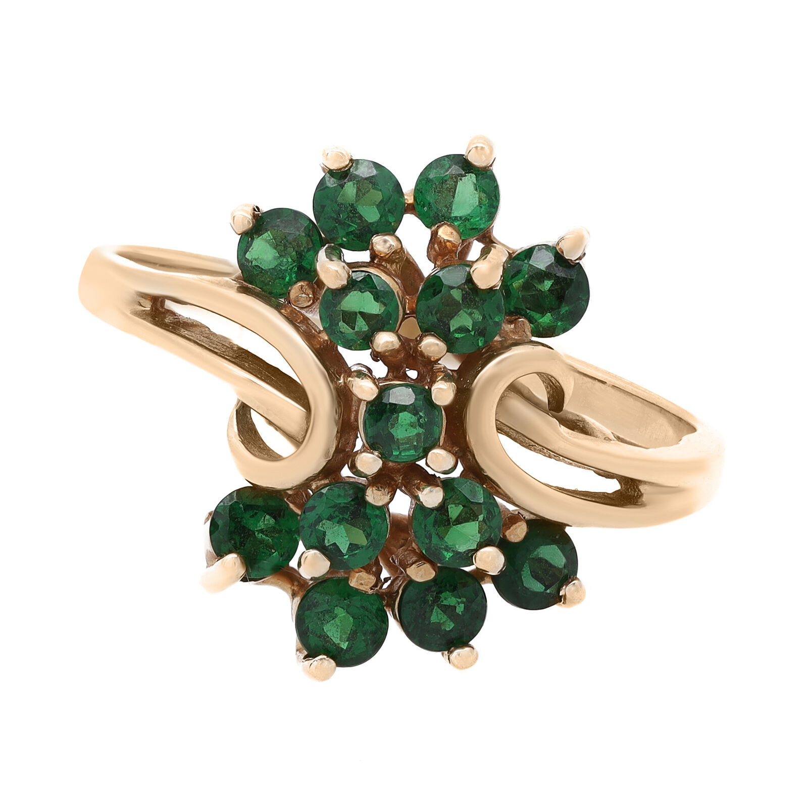 True Round Cut Green Tourmaline Ladies Ring
