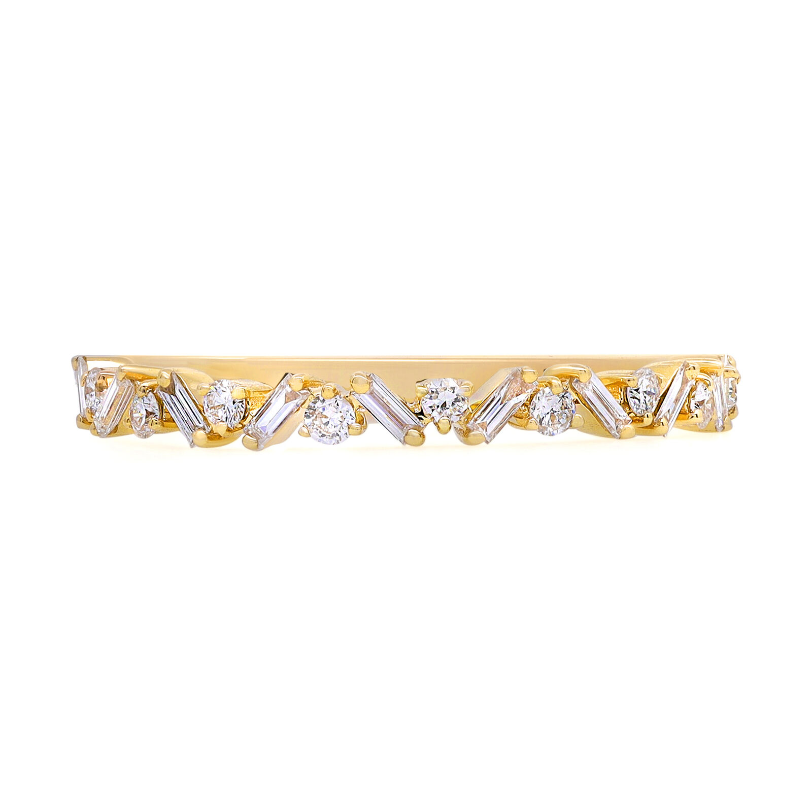 True 0.30Cttw Baguette  Round Cut Diamond Ring