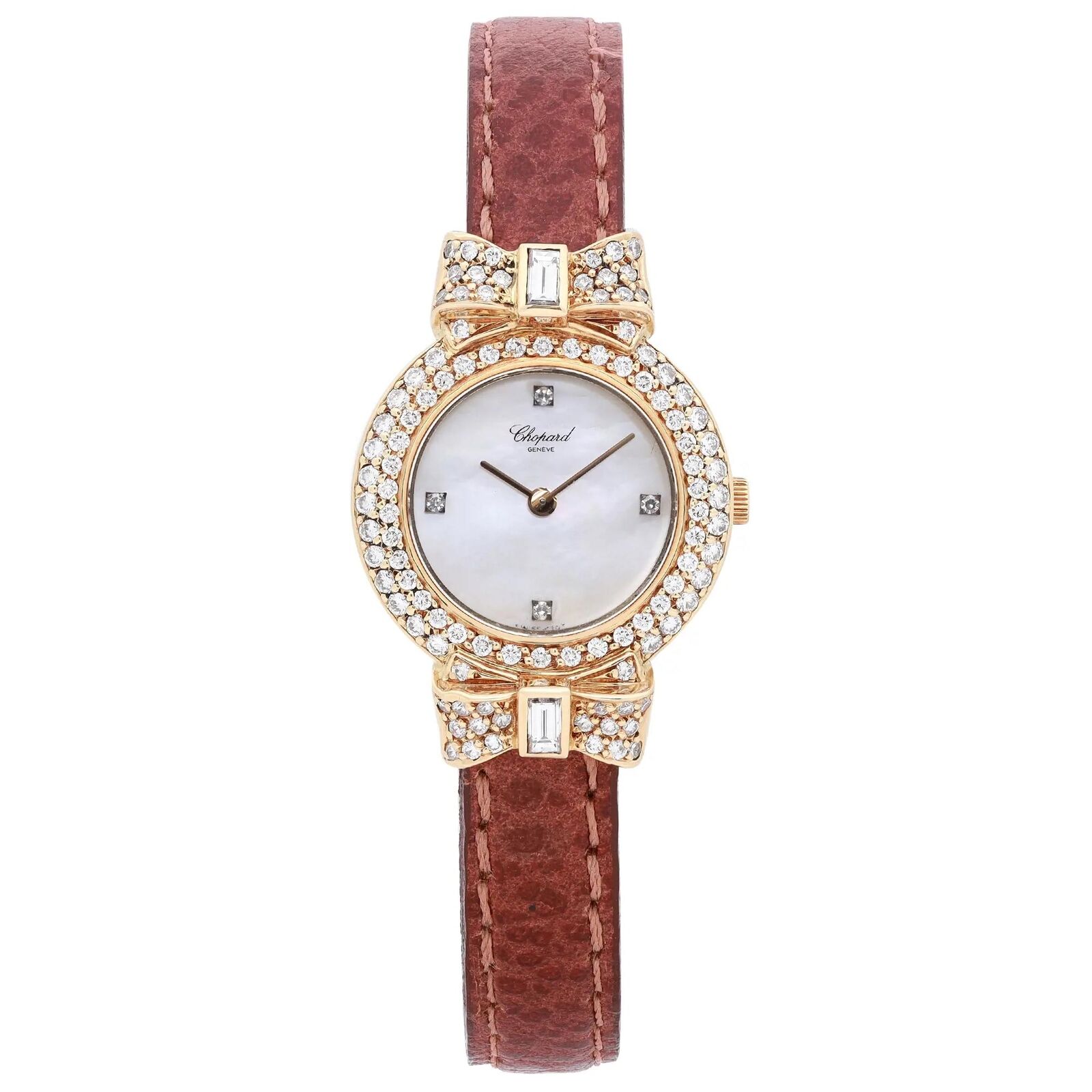 Chopard 18K Yellow Gold Diamond MOP Dial Quartz Ladies Watch