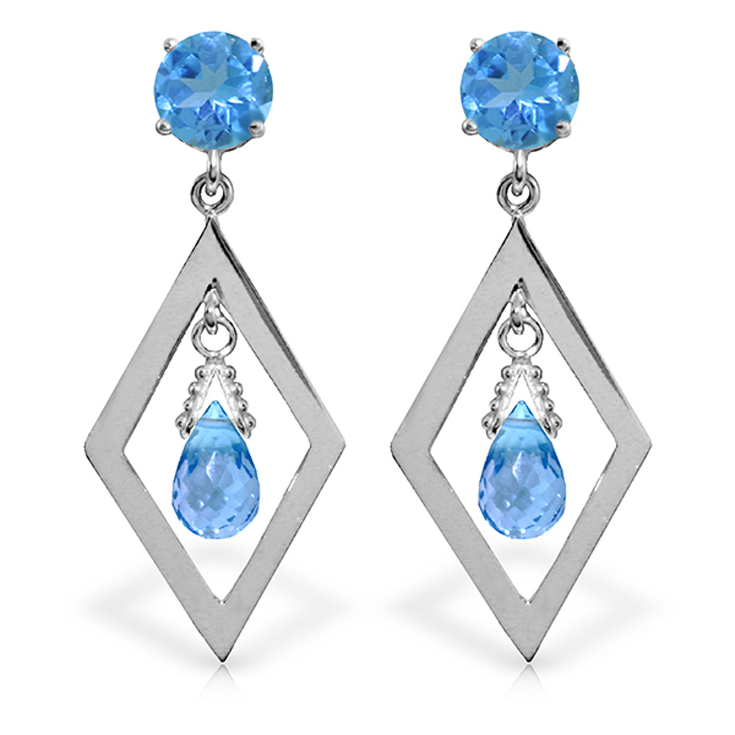 2.4 CTW 14K Solid Gold Make A Comeback Blue Topaz Earrings