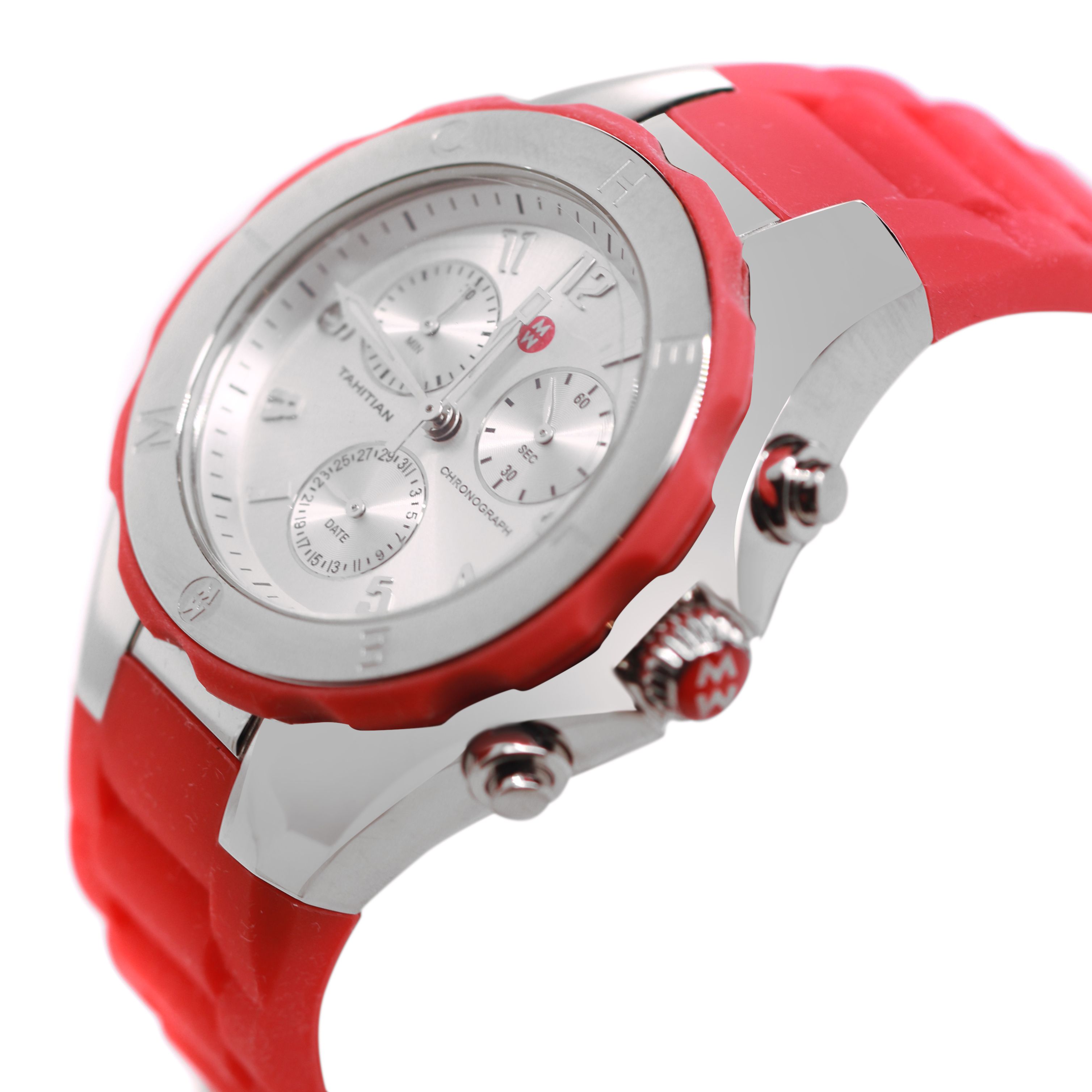 Michele Tahitian Jelly Bean Red Ladies Chronograph Watch 40 mm Michele Tahitian Jelly Bean Chronograph Women main image 2