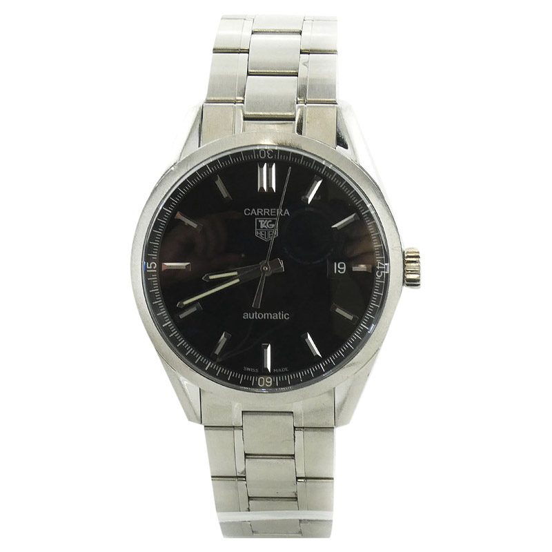 Tag Heuer Carrera WV211B-1 Stainless Steel  Black Dial 43mm Mens Watch