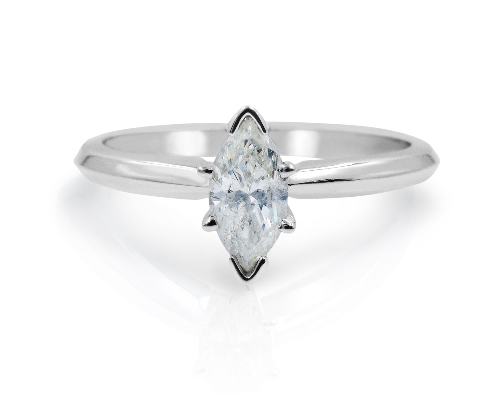 True Marquise Cut Diamond Engagement Ladies Ring 14K Gold 0.53Cttw Size 6