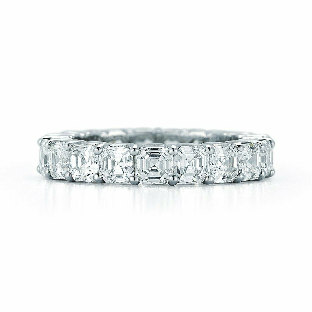 True  Asscher Cut Diamond Eternity Band 5.70 cttw Platinum