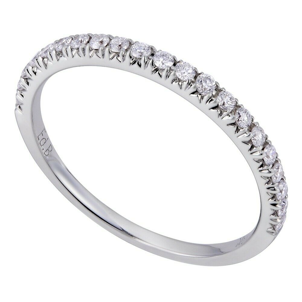 True 18K White Gold 0.22cts Genuine Diamond Pave Ladies Ring Size 6.5