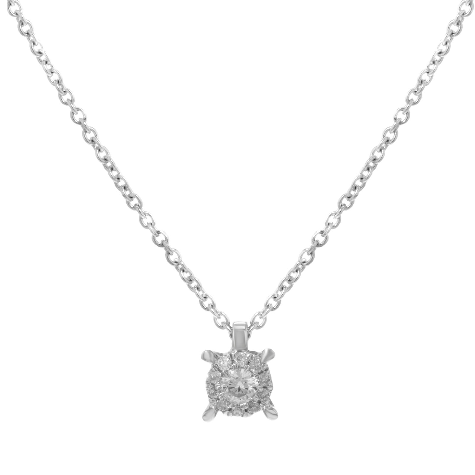 True 18K White Gold Diamonds Pendant Necklace Bliss by Damiani 0.10 Cttw