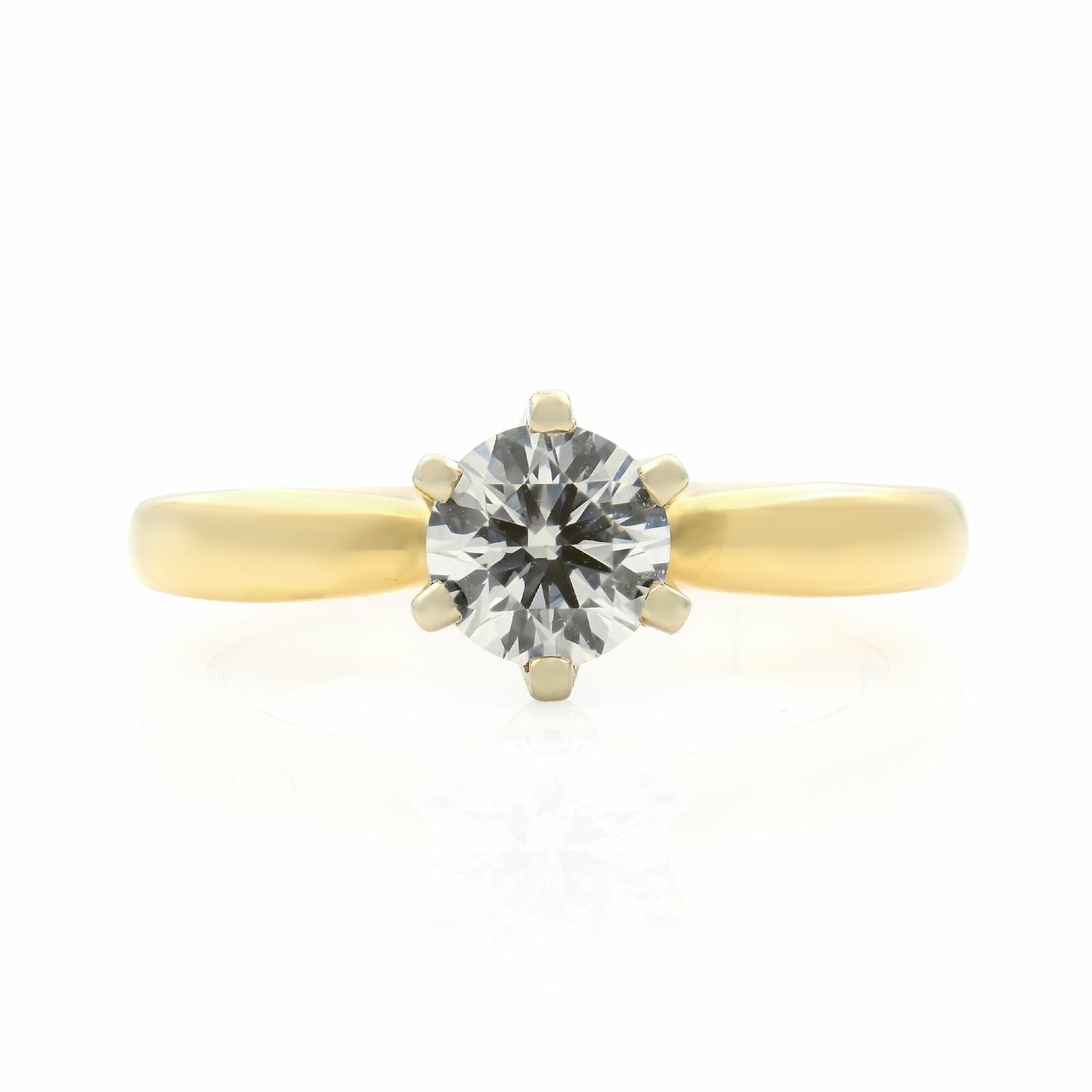 True 14K Yellow Gold Diamond Solitaire Engagement Ring 0.70cts SZ 7.5