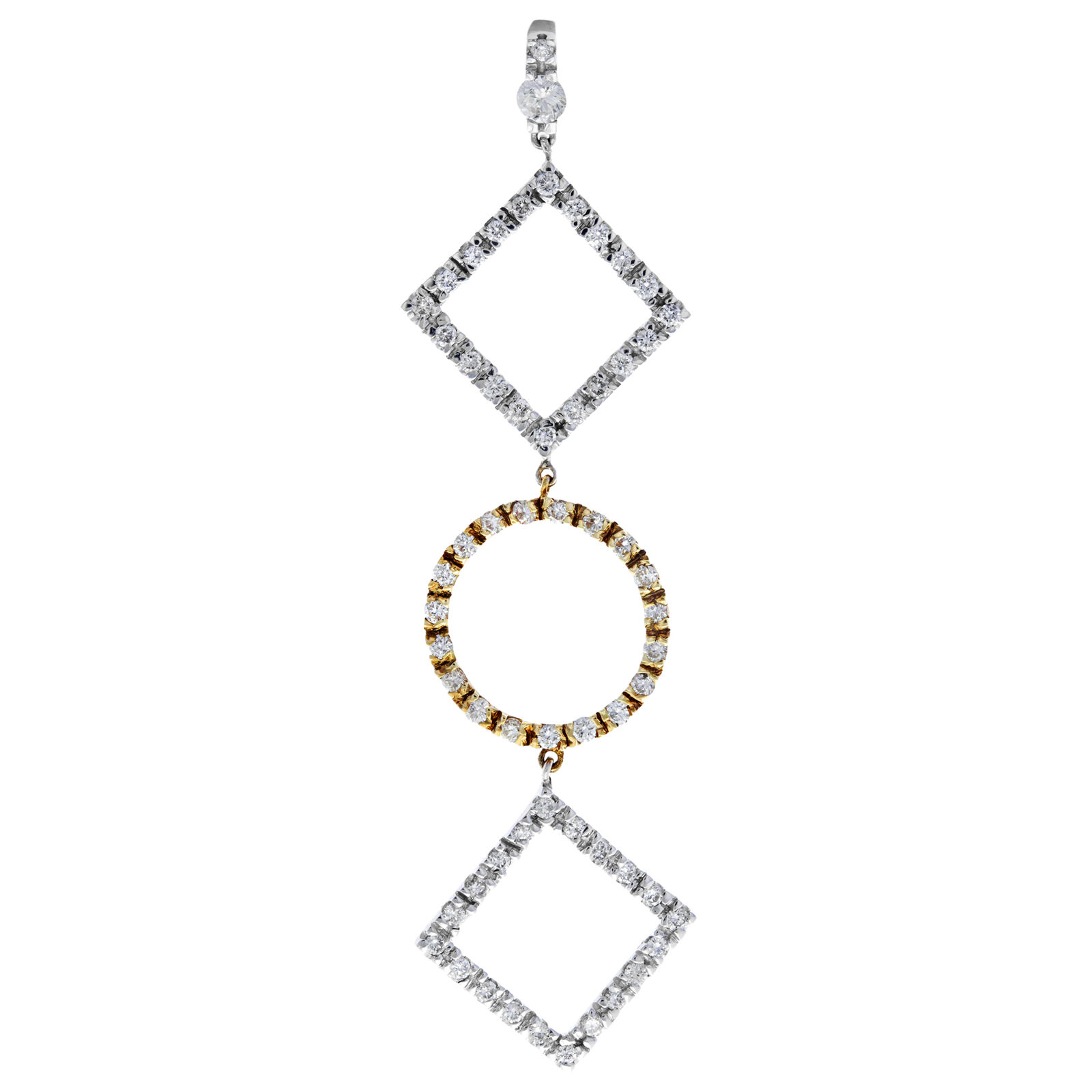 True Diamond Pave Drop Necklace 0.75cttw 18K White Gold