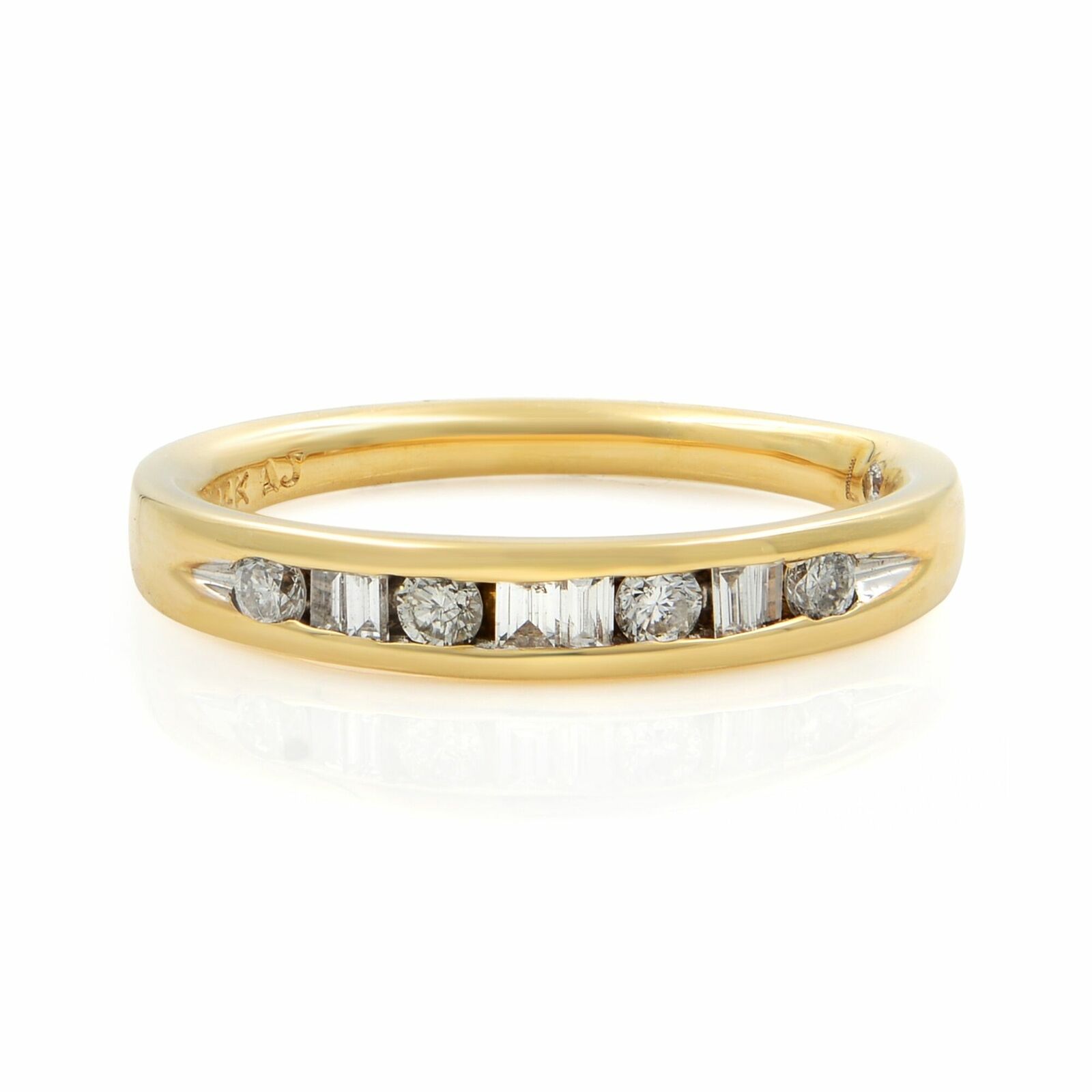 True 14K Yellow Gold 0.25 Cttw Diamonds Ladies Wedding Band Ring Size 7