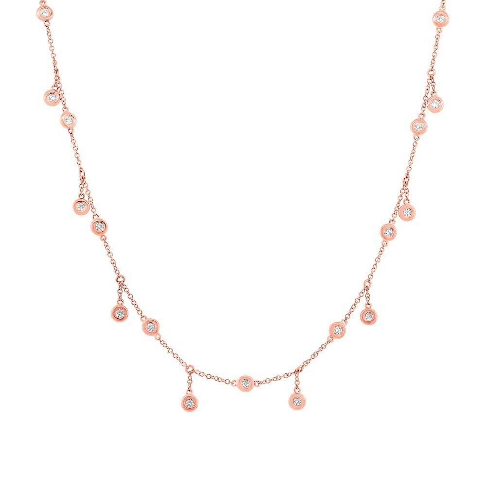 True 14K Rose Gold Diamond 0.85cttw 20 Inch Necklace
