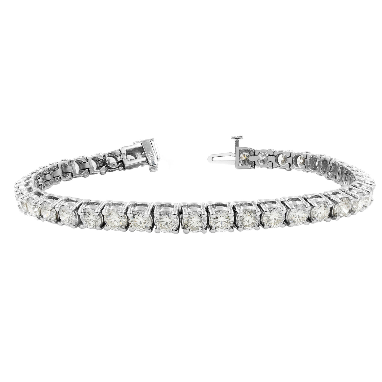 True Ladies Diamond Tennis Bracelet Round Diamonds 9.75 cttw  White Gold