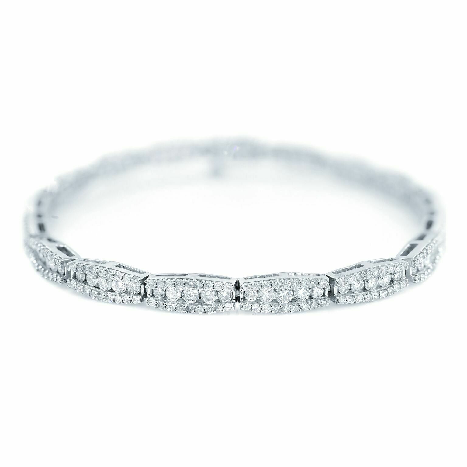 True 14K White Gold Diamond 3.6cttw Bracelet