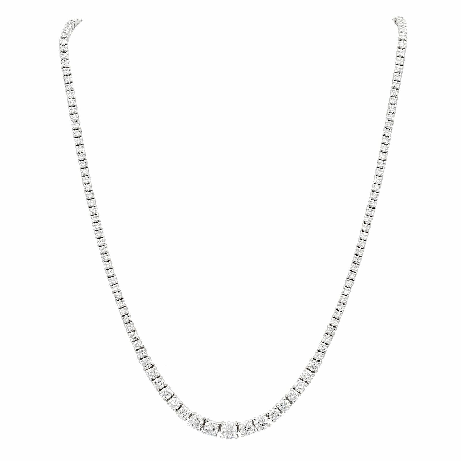 True 14K White Gold Diamond Rivera Necklace 7.57ct