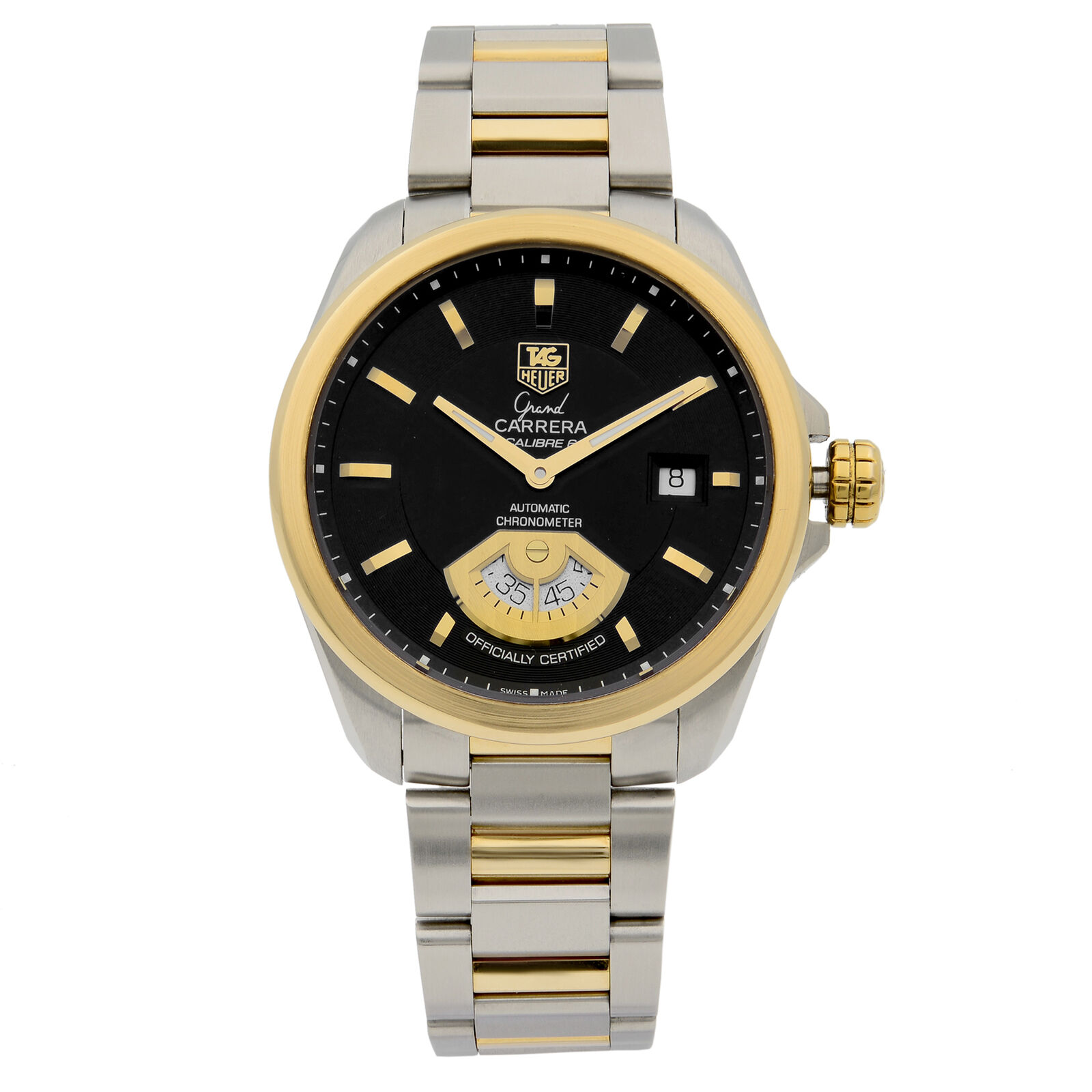 Tag Heuer Grand Carrera Steel Black Dial Automatic Mens Watch WAV515A.BD0903